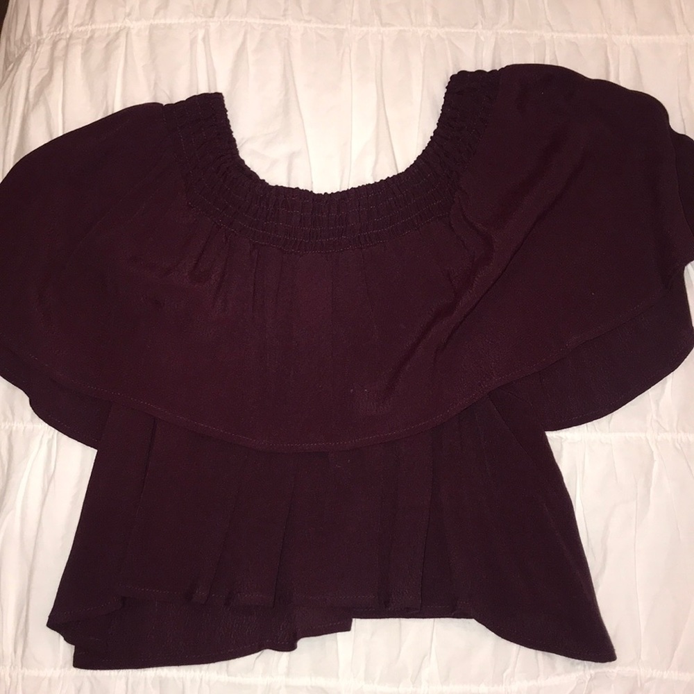 Purple Flowy Off-Shoulder Top